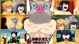 Inosuke being silly and Funny 😂| English Dub |Tanjiro, Zenitsu and Inosuke moments|