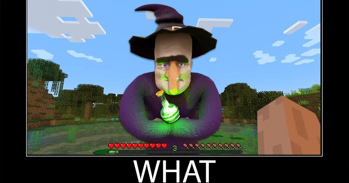 Minecraft Wait What Meme Part 1 Realistic Minecraft Witch Bilibili