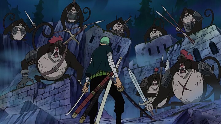 "Cut out unnecessary dialogues" Zoro VS Baboon, are both animals imitators at the level of Kaku per 