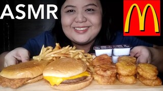 ASMR MCDONALD'S DOUBLE CHEESEBURGER//CHICKEN NUGGETS//CHICKEN BURGER AND FRIES//NO TALKING//MUKBANG