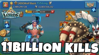 WOLFBAZIL IS 11BILLION KILLS! - A BLIND YOLO SOLO ATTEMPT! - 11K TITAN VS ANTI-SCOUT! - Lords Mobile