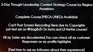 3-Day Thought Leadership Content Strategy Course by Regina Anaejionu course download