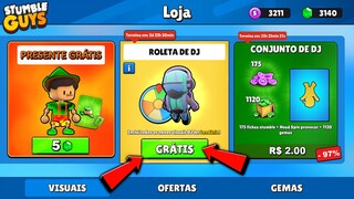 CHEGOU AGORA NOVAS OFERTAS DO STUMBLE GUYS [NOVAS SKINS] - BUG DA ROLETA 😱