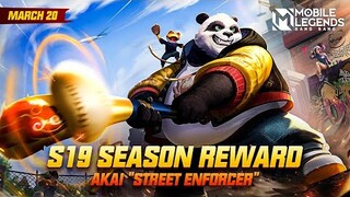 SEASON 20 IS HERE! CLAIM YOUR REWARDS NOW! S19 SEASON REWARD AKAI "STREET ENFORCER" - MOBILE LEGENDS
