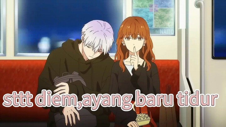 ayang ketiduran di kereta..