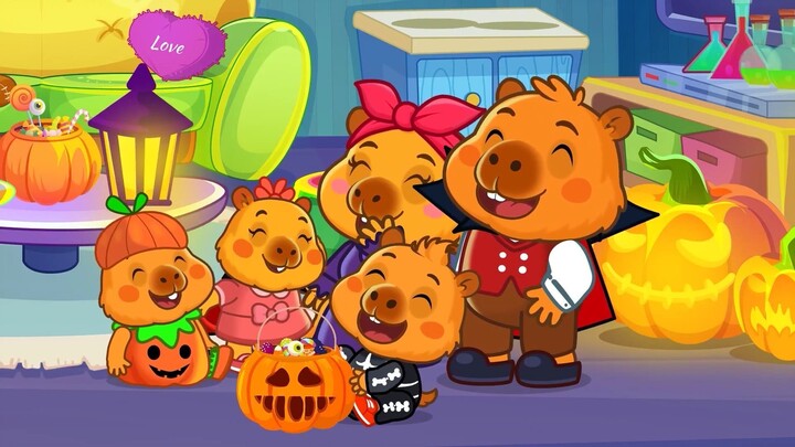 ¿Quién está en la puerta？  Feliz Halloween ｜ BabyCapy Canciones Infantiles