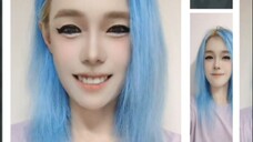 ทำผมสีฟ้าพาสเทลนมสด