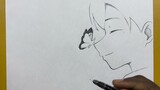 Easy anime drawing | how to draw cute anime boy with butterflies easy step-by-step