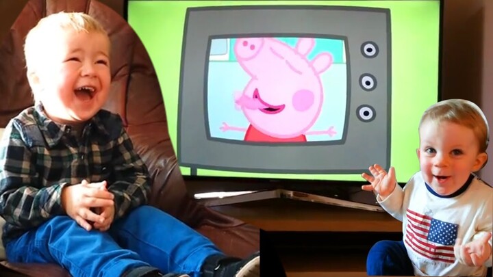 Funny Reaction Baby Watching Peppa Pig Cartoon Film🐽🐷 🐽Cute Baby Video Compilation