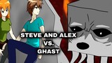 MINECRAFT ANIMATION  STEVE AND ALEX VS. GHAST / ANIME VERSION