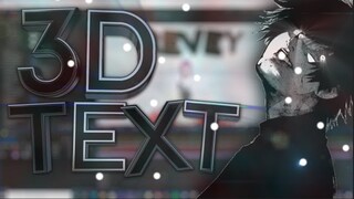 3D Text Tutorial | AMV Tutorial | After Effects !!!