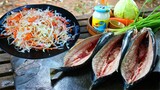 Cooking SabakSalad Fish bbq Recipe - Cook Japanes Fish Sabak for Delicious Food