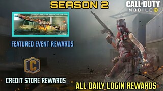 *NEW* SEASON 2 DAILY LOGIN REWARD | CREDIT STORE REWARDS | FREE BUNDLE| FEATURED EVENT REWARDS...