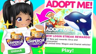 *IT'S HERE* NEW LOGIN REWARDS + 2 PETS in ADOPT ME UPDATE (roblox)