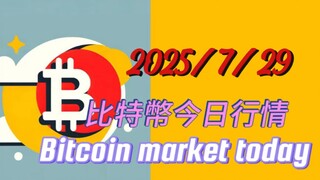 2025/7/29比特幣今日行情：小結構五浪中第一浪完成，目前第二浪回調中，可嘗試117000開多