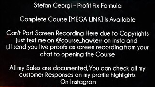 Stefan Georgi Course Profit Fix Formula Download