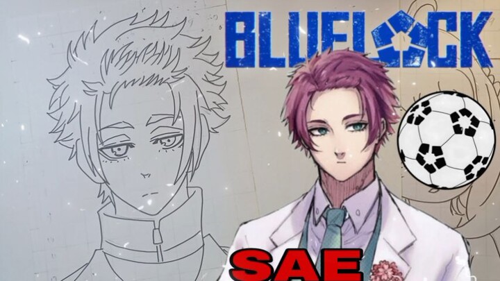 menggambar sae dari anime bluelock