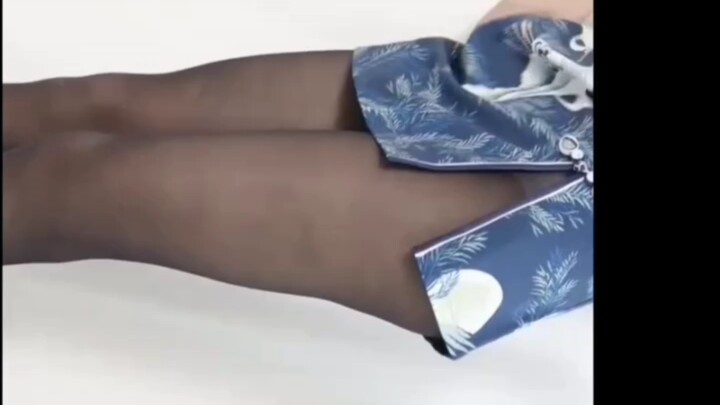 Cheongsam and black silk stockings