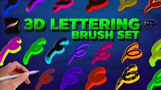 3D Lettering Brush set By Pex-cil