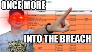 you could unban two-thirds of the yu-gi-oh banlist tomorrow and literally nothing would change