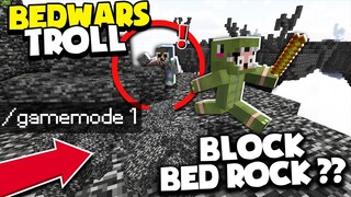 KHANGG PVP NHƯ HACK BEDWARS BLOCK BEDROCK TROLL NOOB TEAM *KHANGG TROLL NOOB BẰNG BEDROCK BEDWAR