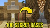 Minecraft: 100 Player SECRET BASE Build Battle