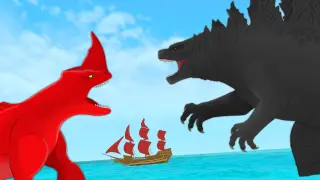 The Red Bluster vs Godzilla  |  EPIC BATTLE  | The Sea Beast vs MonsterVerse