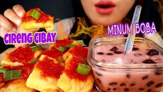 ASMR CIRENG CIBAY PEDES MINUM BOBA | ASMR MUKBANG INDONESIA