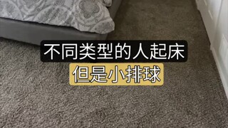不同类型的人起床，但是小排球