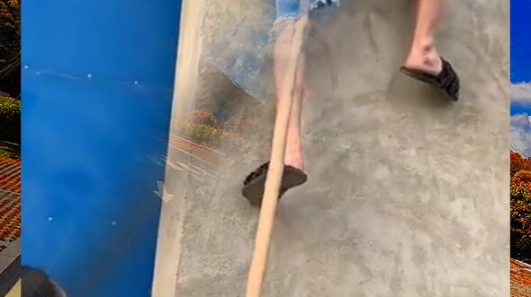 I forgot my keys at home, so I had to climb over the wall to get in and open the door. Look how happ