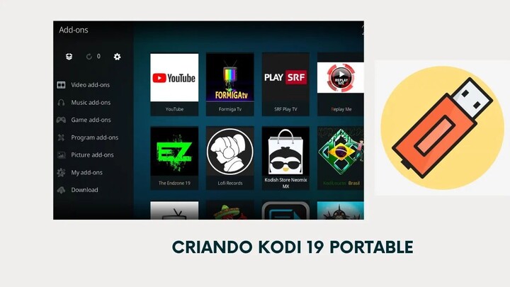 Criando pendrive portable do Kodi windows