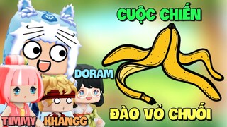 Meowpeo và hội chị em: Timmy - Khangg - Mập Doram trong Mini World cuộc chiến đào vỏ chuối