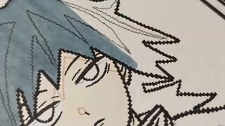 How to draw the original picture (Giyu Tomioka) in pixel style?