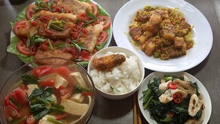 hôm nay mình chia sẻ bốn món ăn hàng ngày.các bạn tham khảo nha
