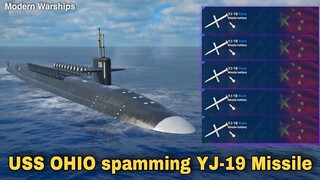 Modern Warships: USS OHIO spamming YJ-18 Missile.  online match gameplay.