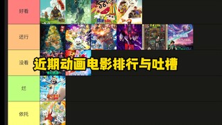 تصنيفات أفلام الرسوم المتحركة الأخيرة (Crayon Shin-chan، Luo Xiaohei 2، Langlang Mountain، League of