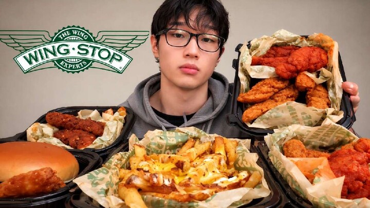WINGSTOP HOT HONEY TENDERS & MANGO HABANERO CHICKEN SANDWICH | ASMR MUKBANG