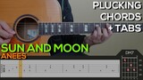 Anees - Sun and Moon Guitar Tutorial [PLUCKING AND CHORDS + TABS]