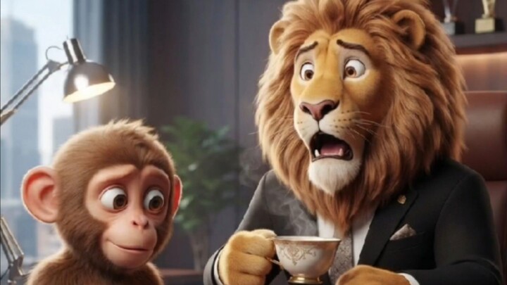 दाम देखकर वापस आ गया! 😂 | Lion Boss & Monkey Comedy #Shorts