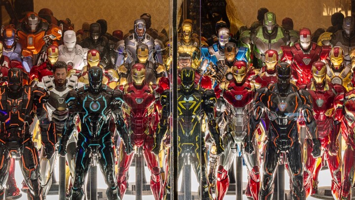 [4K][Nettoon] Model sharing cabinet HT MB Gundam Iron Man Transformers Kamen Rider Soldiers Marvel