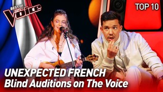 FRENCH songs in non-French-speaking countries on The Voice | Top 10