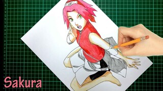 DRAWING SAKURA FROM NARUTO | Time-Lapse | Art 16