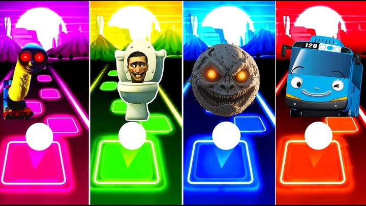🔥 Skibidi Toilet vs Evil Thomas vs Tayo Bus! 😱 Tiles Hop EDM Rush Challenge 🎶