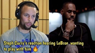 Steph Curry’s reaction  hearing LeBron James wanting to play with him 🔥