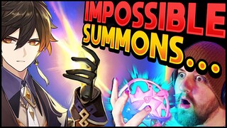 SUMMONING FOR ZHONGLI ON A BUDGET (gone wrong) | Genshin Impact