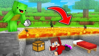 JJ Hide Under Lava To Prank Mikey in Minecraft (Maizen)