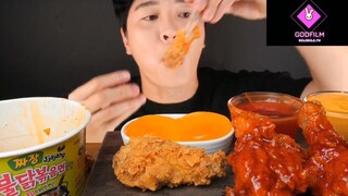 Mukbang gà ớt gà sốt phô mai phần 3 #anngon