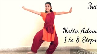 [Indian Classical Dance/Bharatanatyam] Basic Exercise Natta Adavu 1 to 8 Steps