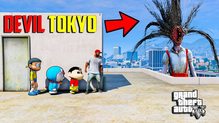 GTA 5 : Devil Tokyo Attack On Shinchan Franklin & Doraemon GTA 5 !