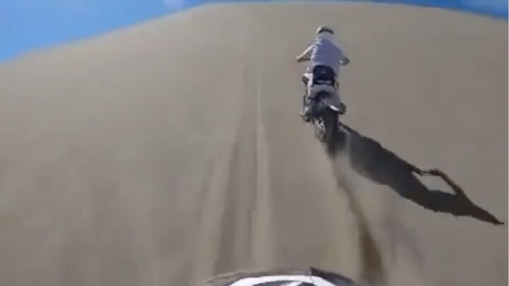 motocross jump over the desert